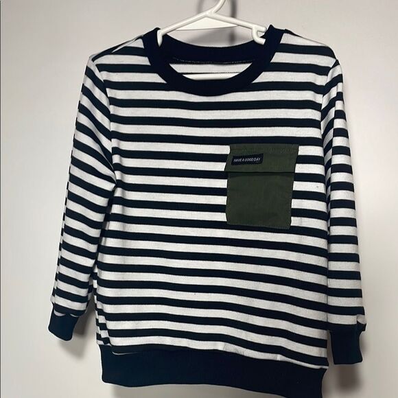 SHEIN Striped Kids Shirt with Pocket - Picture 1 of 3